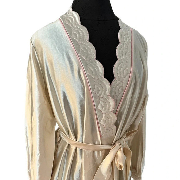 Vintage Anne Leslie Light Peach 1970s Robe Made in USA Medium - Picture 7 of 7